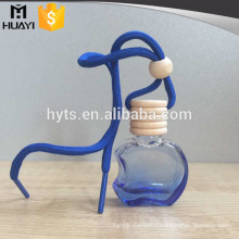 blue color apple shape hanging glass perfume car bottle
